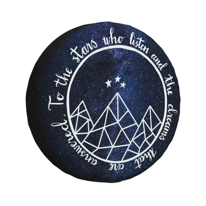 

ACOTAR To The Stars Who Listen Spare Tire Cover for Jeep Honda SUV RV 4x4 Car Wheel Protectors Accessories 14" 15" 16" 17" Inch