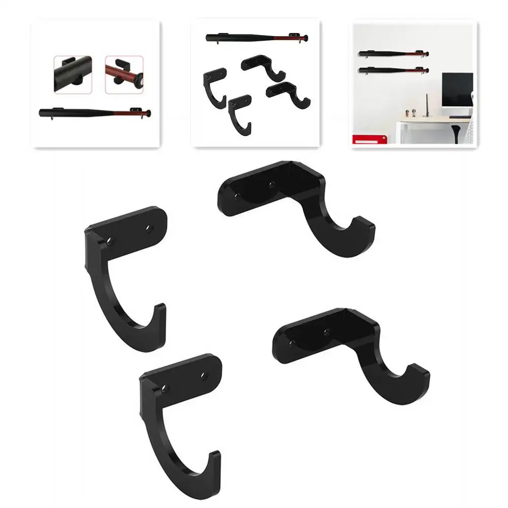 a group of black metal brackets