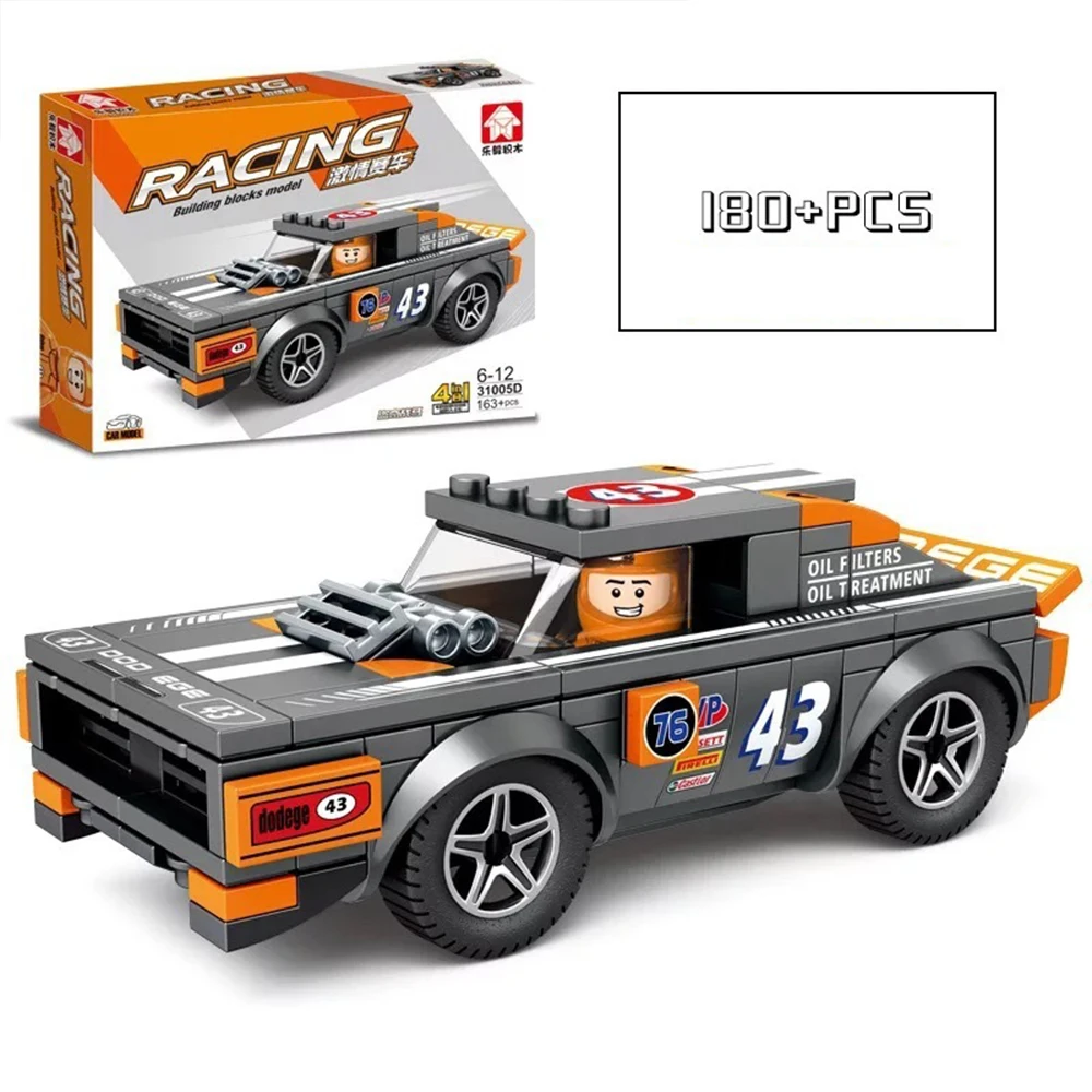 4 in 1 City Racing Car Speed Sports Building Blocks Bricks Classic Rally Super Racers Assembled Trucks Kits Toys Birthday Gifts building blocks toys