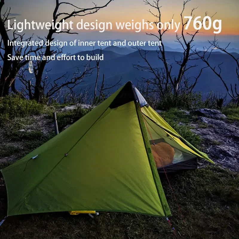 3F UL GEAR LanShan 1 Outdoor Ultralight Camping Tent One Person 3 Season Professional 15D Silnylon LanShan1 Rodless Tent
