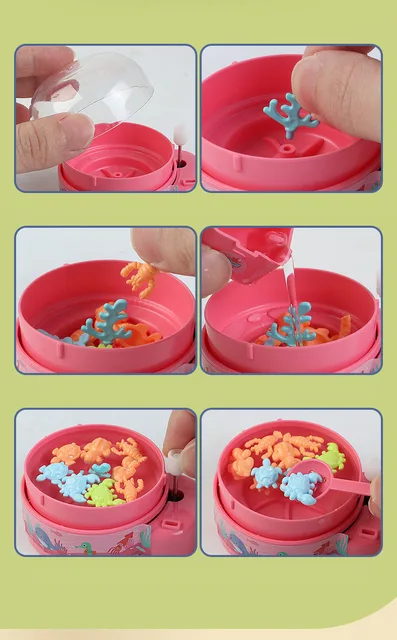 New Style Pink Children's Winding up Clockwork Mini Small Fish Fishing Egg Toy Fishing Game Machine 4