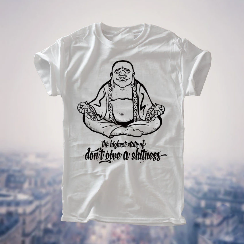 

Newest Men's Funny Tees Custom Buddha Yogaer Buddhism Meditation Spiritual Indie T Shirt Top Unisex Printing T-Shirt Classic