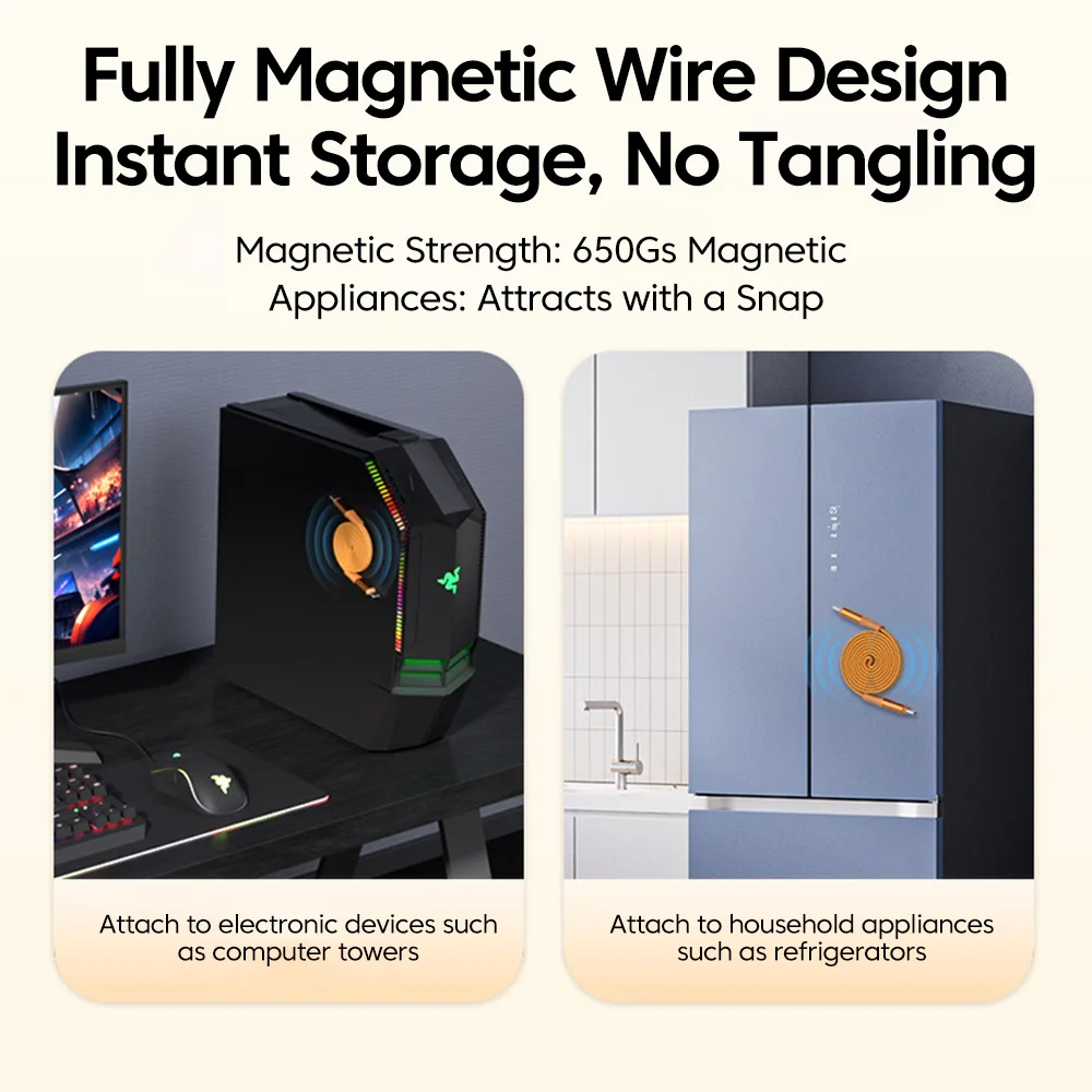 Magnetic 240W USB Fast Charging Cable and Adapter