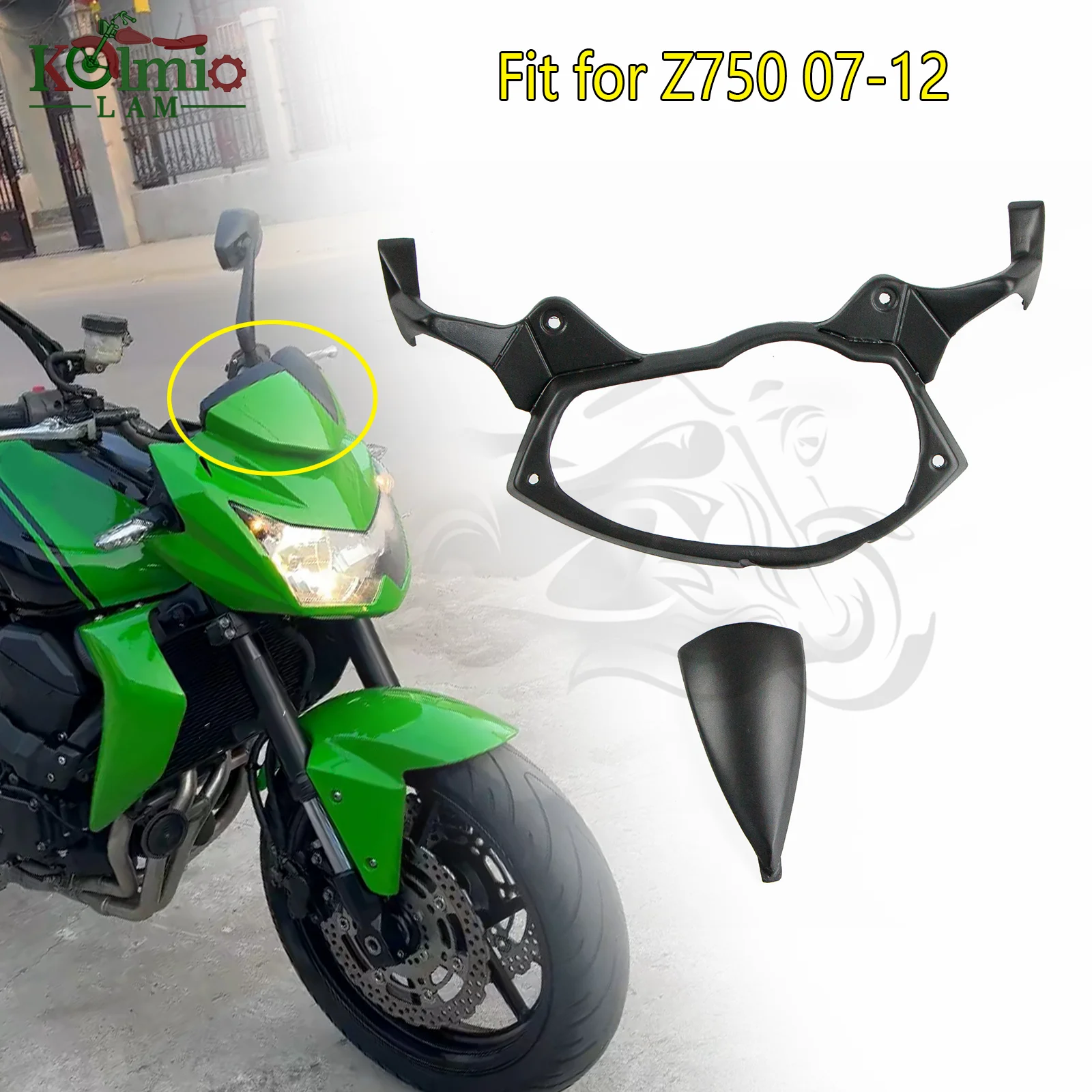 Fit For Kawasaki 2007- 2012 Z750 Z 750 Injection Motorcycle Front Head  Upper Nose Fairing Cover Cowl 2008 2009 2010 2011 - AliExpress