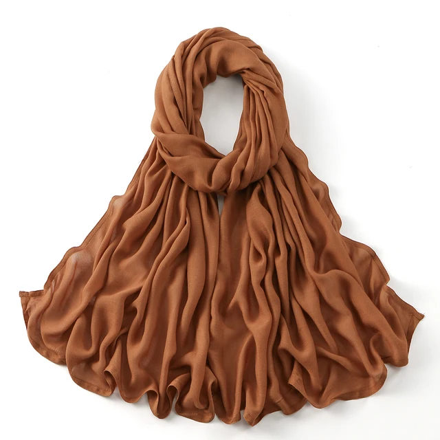 106490-2f7a7c.jpg 185*75 cm musulman Modal Hijab rayonne coton châles pour femmes mince plaine écharpe grande taille foulard islamique Turban bandeau