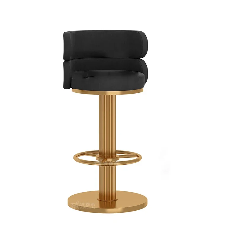 

Home Designer Bank Reception Bar Stools High Nordic Backrest Kitchen Counter Stools Modern Island Chair Furniture