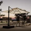 10 FT Cantilever Outdoor Patio Umbrellas with Solar Powered Led Lights, Free-motion Track Tilt Large Rectangle Umbrella 1