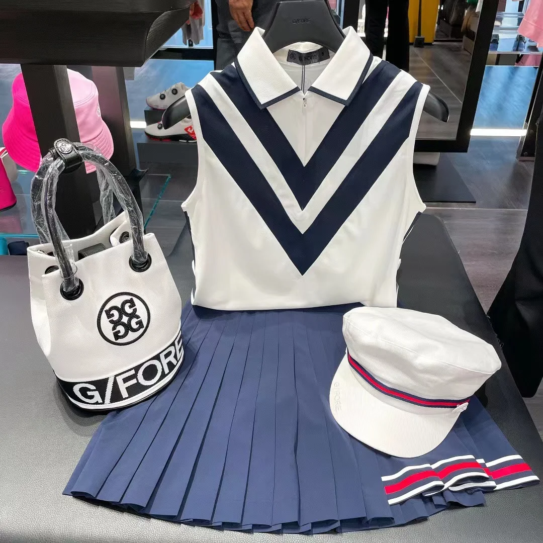 Women's Golf Clothing Sleeveless Polo Shirt Half Zip Golf Top