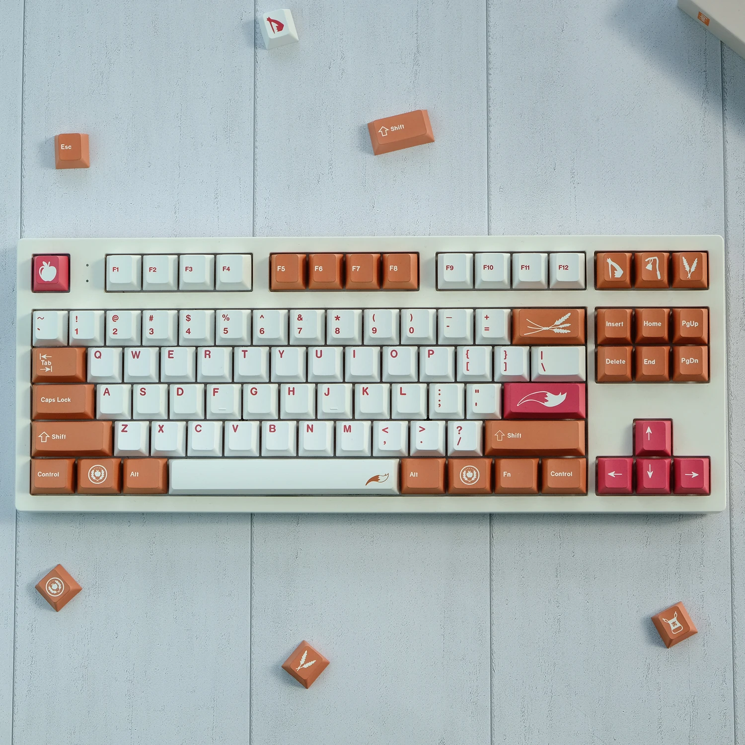 Teclas Gmk Colheita Keycaps Inglês Cereja Perfil Pbt Sublimação Dye Keycap para Interruptor mx Teclado Mecânico gk 61 64 68 75 149