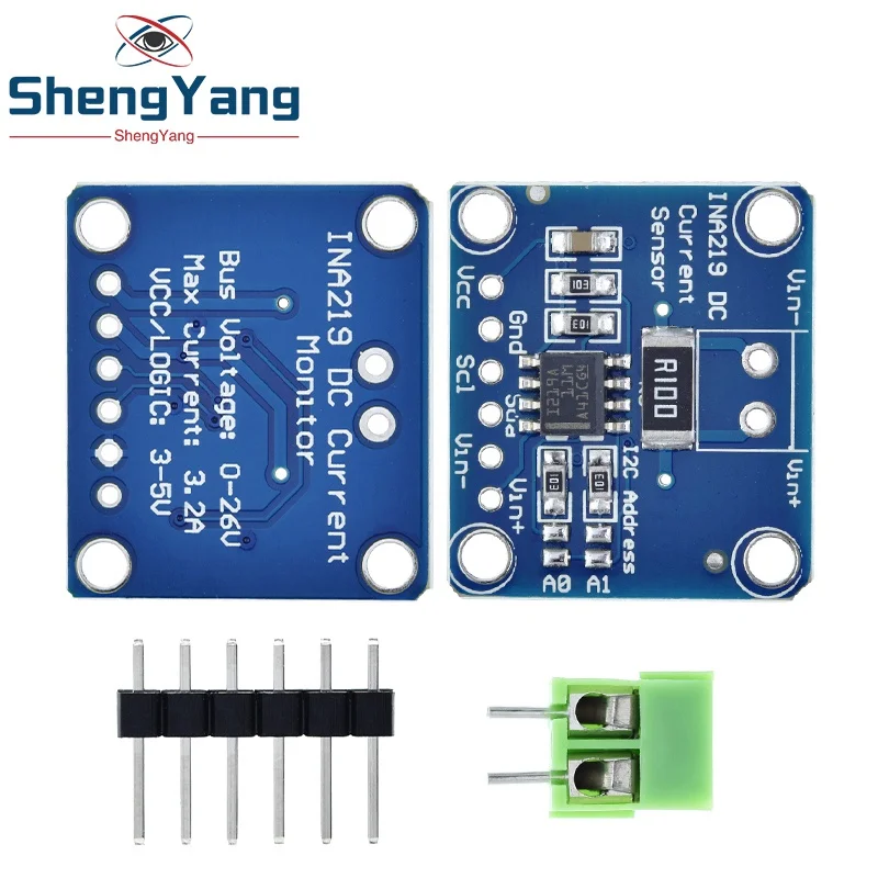 TZT MCU-219 INA219 I2C Zero Drift Bidirektionales Stromnetzteilsensor Breakout-Überwachungsmodul