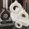 Flat Minimalist Simple Vase Donut Shape Single Flower Pot Home Wedding Decoratio Hollow Ornaments Circle Flower Arrangement Vase 2