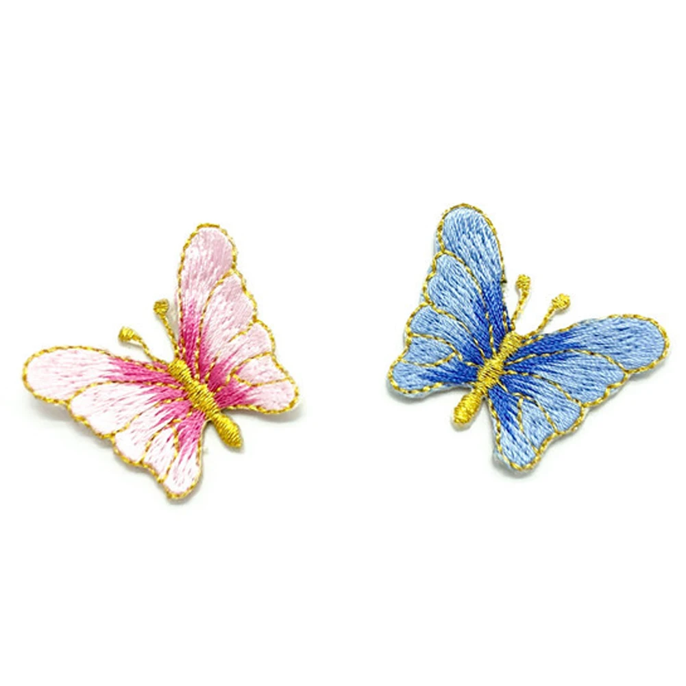 Fashion Butterfly Embroidered Patches DIY Fabric Bag Clothes Applique Sew Badge Craft