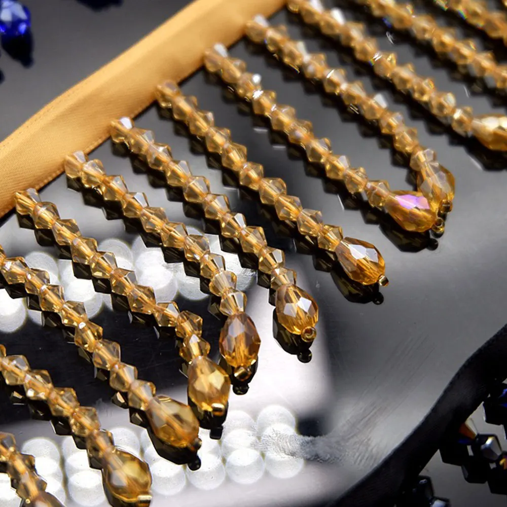 Crystal Pendant Beaded Fringe DIY Clothes Stage Dress Curtain Decorative Accessories Latin Dance Costume Sewing Decorate By Yard