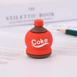 Mini Creative Shape Pencil Sharpener - Funny Expression Design, Perfect School Gift and Kawaii Stationery (Cola)