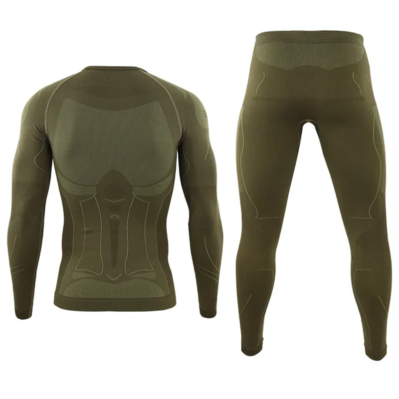 Men Seamless Sight Tactical Thermal Underwear Winter Sets Compression Fleece Function Training Thermo Underwear Long Johns