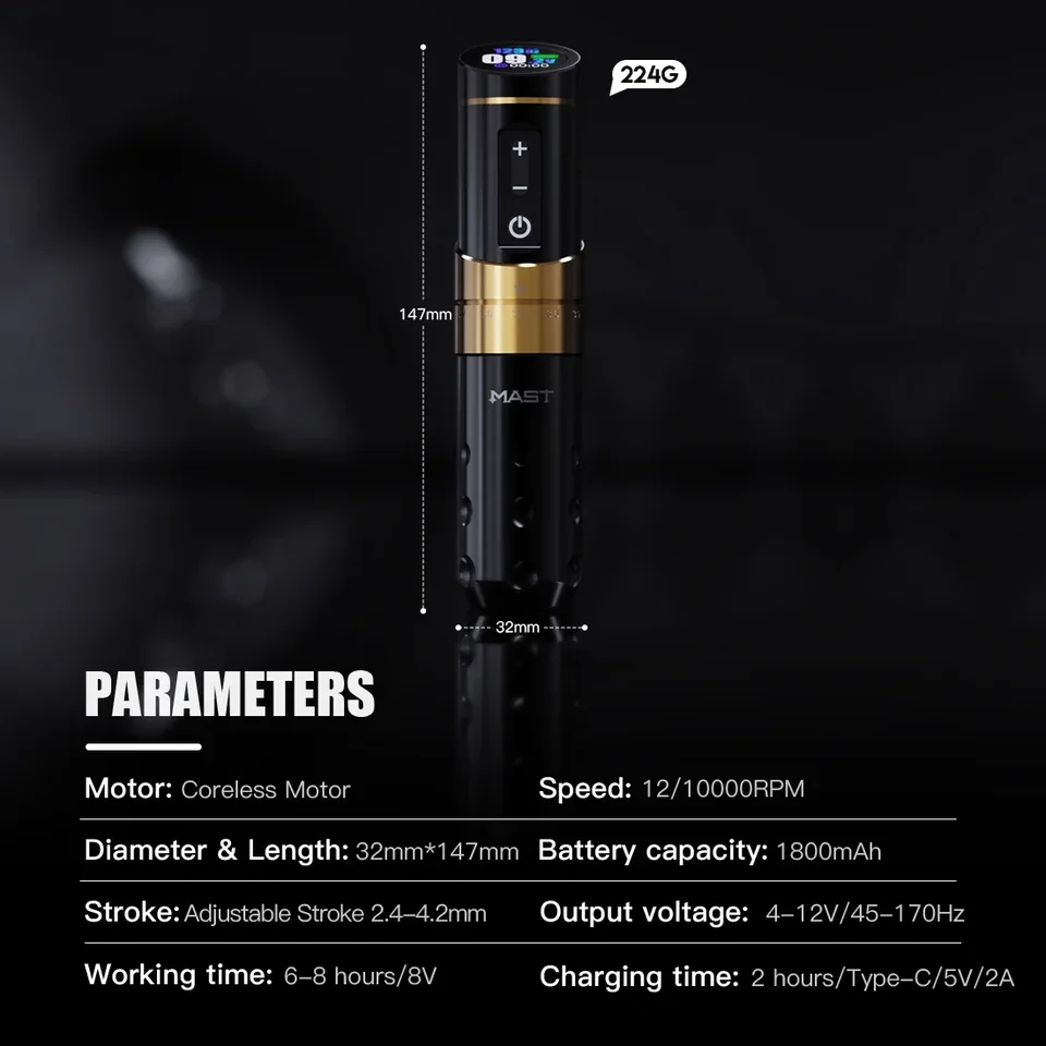 MAST マスト　タトゥーマシン　ペン型　ワイヤレス Amazon | マストタトゥーガンキット、ワイヤレス完全タトゥー