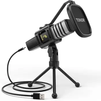 USB 마이크, TONOR 카디오이드 콘덴서, 컴퓨터 PC 마이크, 삼각대 스탠드, 팝 필터, 쇼크 마운트, 게임, 스트리밍, 팟카