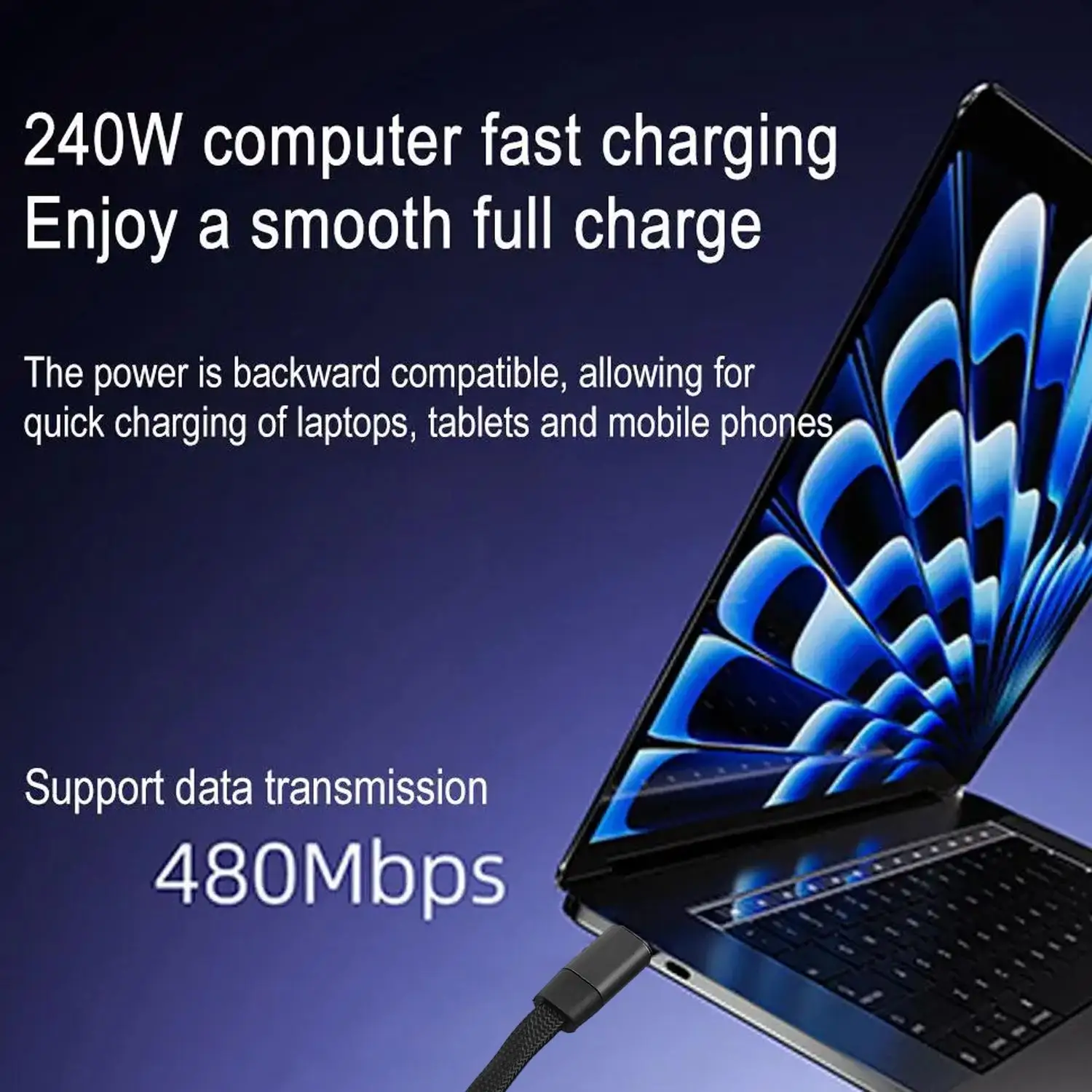 All-in-One 240W Charging Cable with Stand – USB-C to USB-C & USB-A Fast Charger for iPhone & Android 27 Sb01bc151805347619d3ef925282d41b03