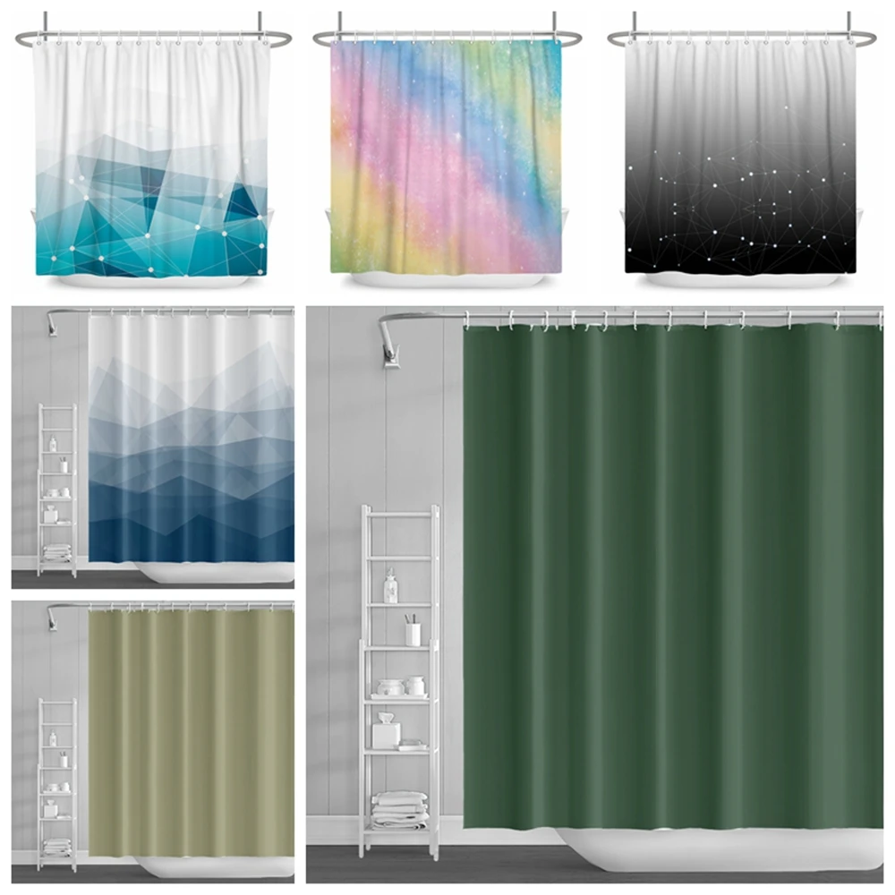 Ombre Shower Curtain Modern Minimalist Gradient Color Bath Shower Curtain Waterproof Hotel Bathroom Shower Curtain Room Decor