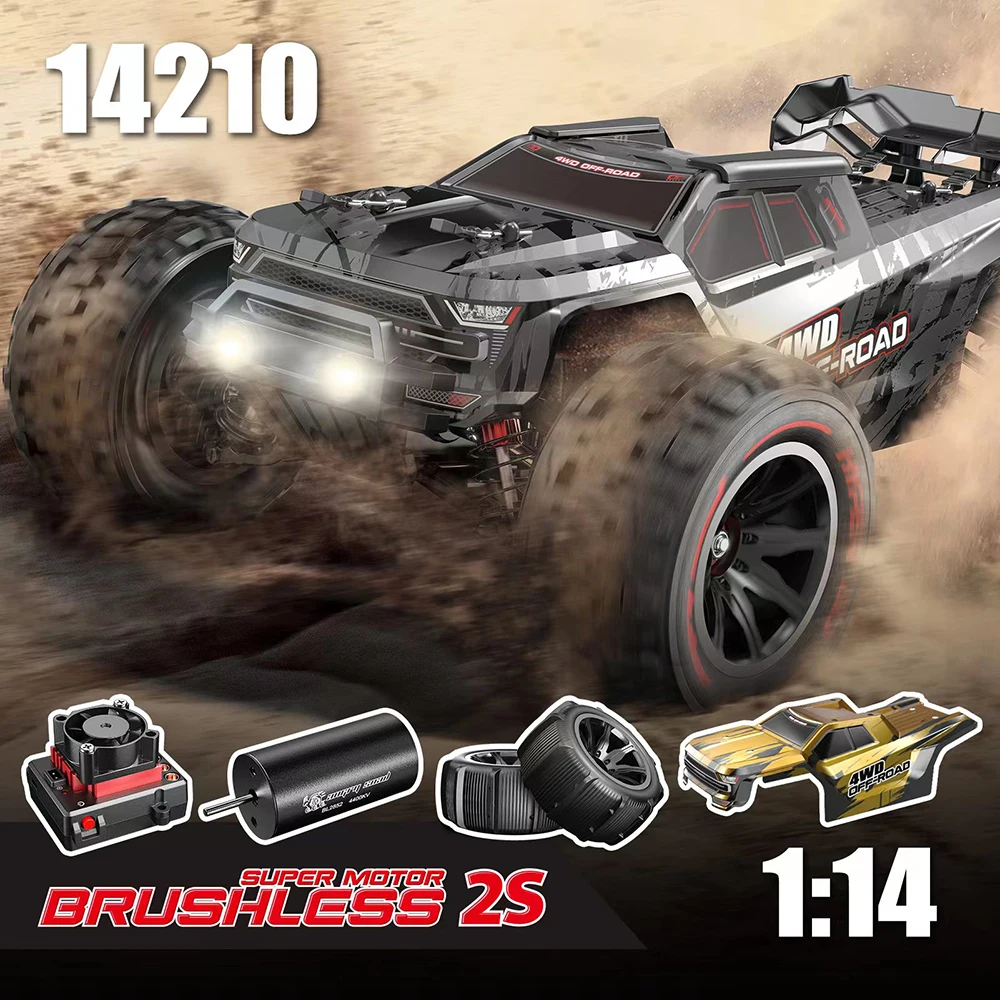 MJX 1/14 Hyper Go 14209 14210 V2.0 Remote Control Splash-Waterproof High-Speed Brushless RC Hobby Car Dual Wheels Off-Road Truck 2