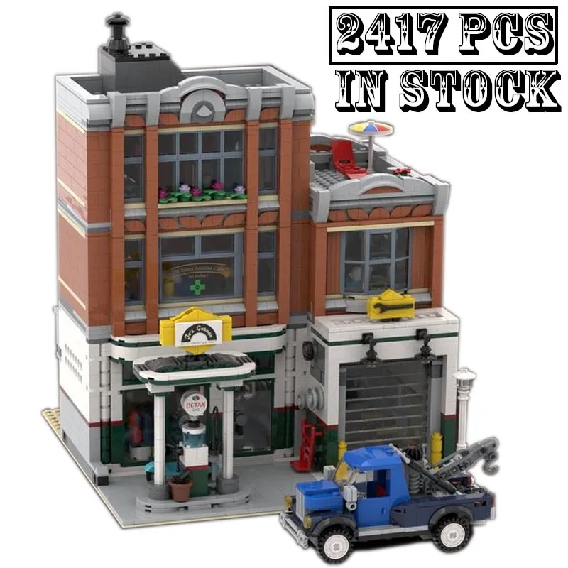 Nuovo Moc-147316 Straight Garage City Streetview Modular Building Blocks Mattoni Giocattoli Educativi Per Ragazzi Ragazze Regali Di Compleanno