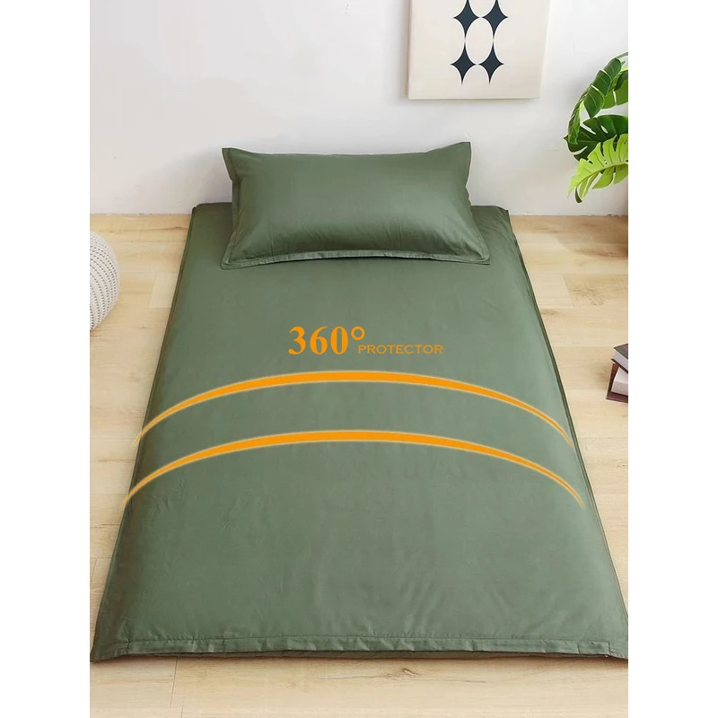 WOSTAR 360° fully enclosed with zipper mattress protector cover couple/student single double bed sheet protection pad king size