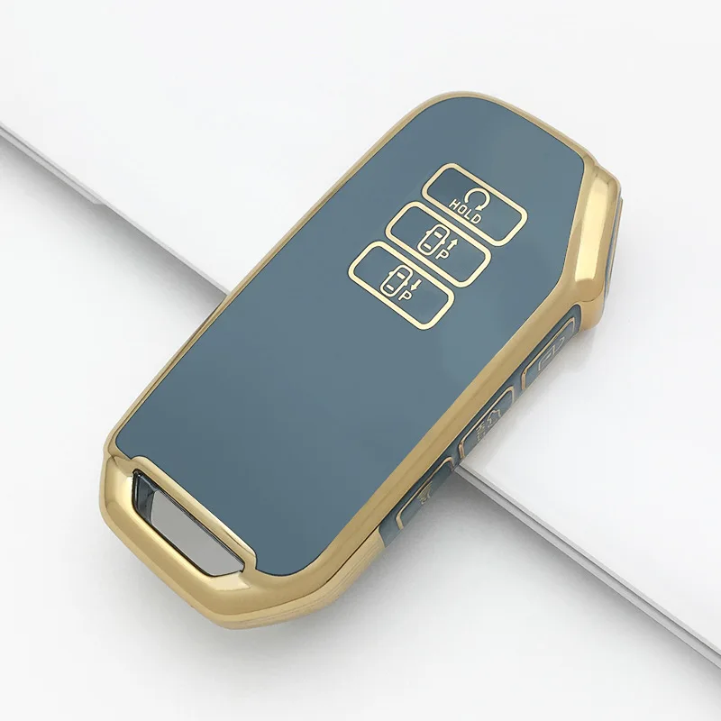 Luxurious Gold 7-Button TPU Car Key Case Cover