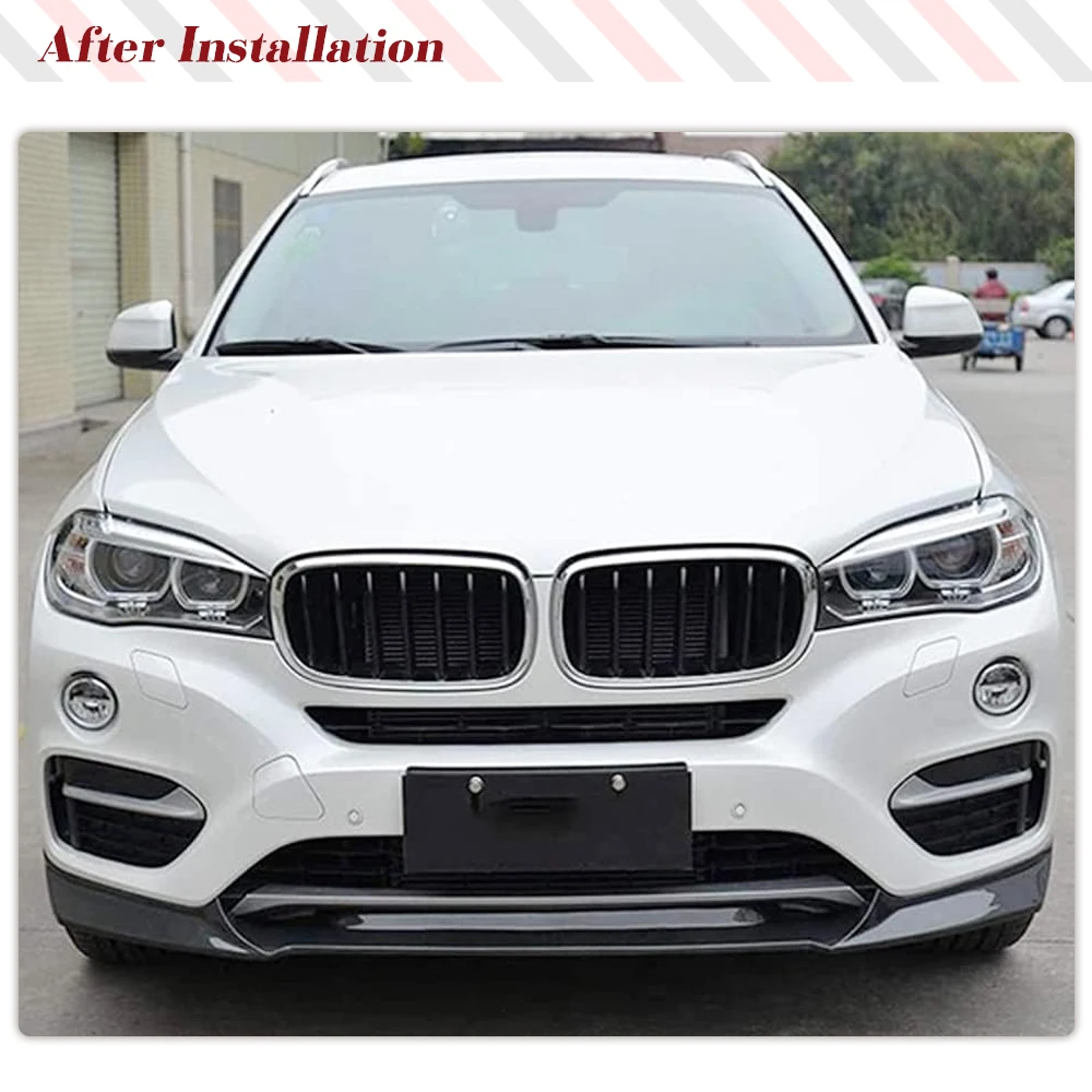 카본 파이버 자동차 프론트 범퍼 립 스플리터 스포일러 BMW F16 X6 기본 범퍼 2014-2018 프론트 립 친 스포일러 에이프론 FRP 3PCS