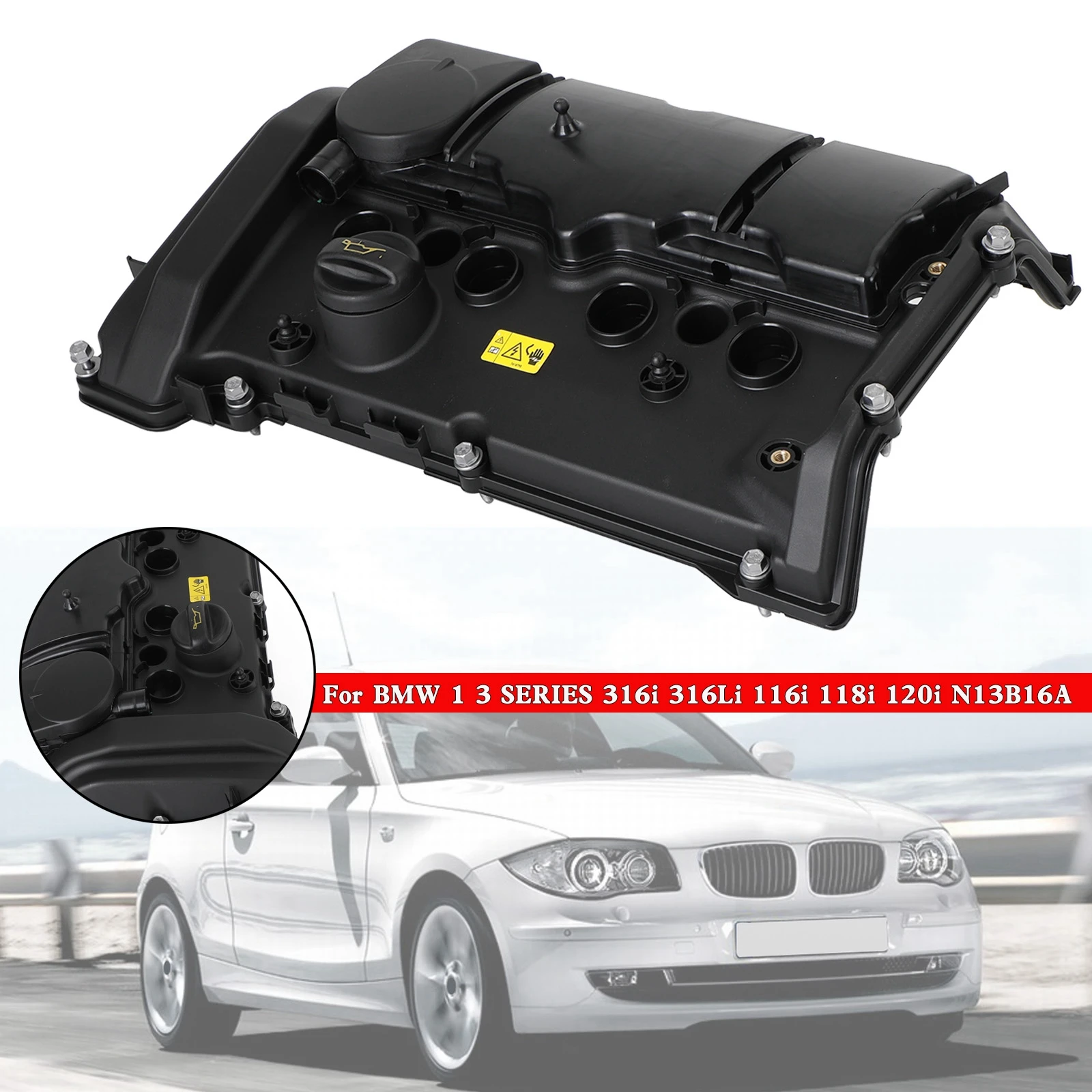 Artudatech Coperchio Valvola A Bilanciere 11127646553 Per Bmw Serie 1 3 316I 316Li 116I 118I N13B16A Accessori Auto