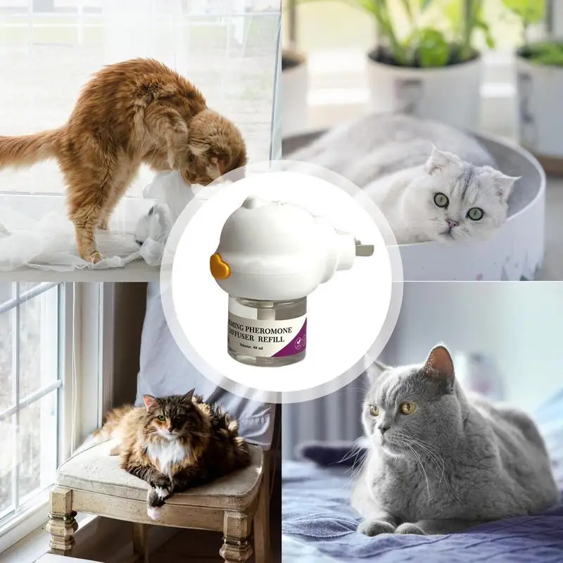 Pheromone Diffuser for Cats Plug-In Relaxants Start Kit 30-Day Refill Calming Spray-cat pheromone diffuser