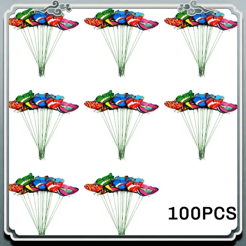 Durable 100PCS PVC Butterfly Outdoor Yard Crafts Outdoor Decor Butterflies For Office And Garden 25Cm