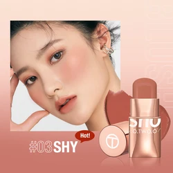 Multi-Use Waterproof Lipstick Blush Stick - Lightweight Cream Tint for Eyes, Cheeks, and Lips (SHY)