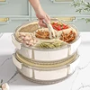 1 Pc 5-Compartment Food Storage Dried Fruit Snack Plate ,rotatable storage container, snack and vegetable tray with lid and hand 3