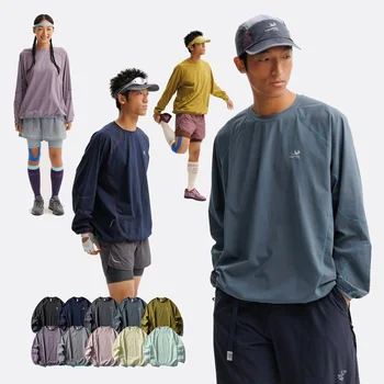 City Outdoor Streetwear Sport T-shirt a maniche lunghe Uomo Donna T-shirt Techwear casual larghe ad alta elasticità leggera ad asciugatura rapida