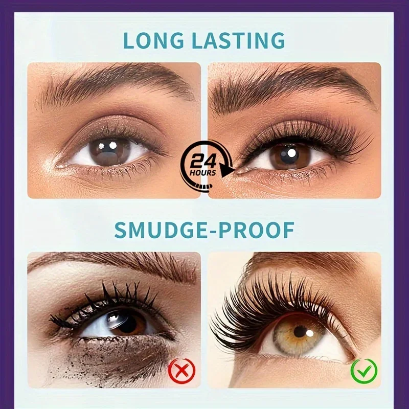 5D Mascara Waterproof Thickening Lengthening Curling Liquid Fiber Mascara Long-Lasting Curling Eyelash Extension Cosmetics_voghion.com