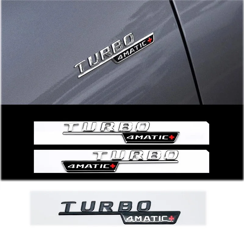 ABS 자동차 펜더 터보 4MATIC 로고 엠블럼 배지 스티커 (메르세데스 벤츠 A45 C117 CLA 35 45 GLA45 X247 GLE53 AMG 악세사리용)