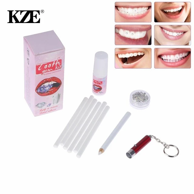 Tooth Gem Kit Cottonrolls Gems Picker Uv Light Gem Suit UV Bonding Resin  DIY Tooth Jewelry Decoration Set Beautiful White Teeth - AliExpress