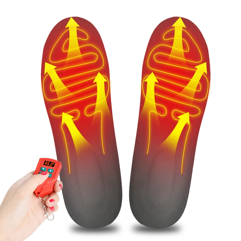 

Heated Insoles Rechargeable Electric Insoles for Men Women Foot Warmers with Intelligent Remote Control Soft Shell Insoles fit