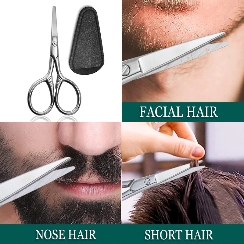 Nose Hair Scissors Facial Hair Scissors Small Scissors Stainless Steel  Straight Tip Scissor For Eyebrows, Nose, Moustache, Beard, Shop Now For  Limited-time Deals