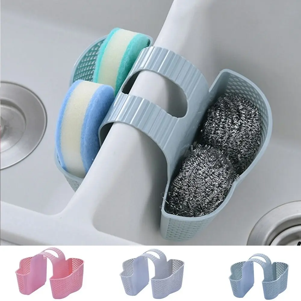 

Pink Sink Storage Drainage Rack Creative Removable Adjustable Faucet Hanging Bag Plastic Sink Basket Bathroom