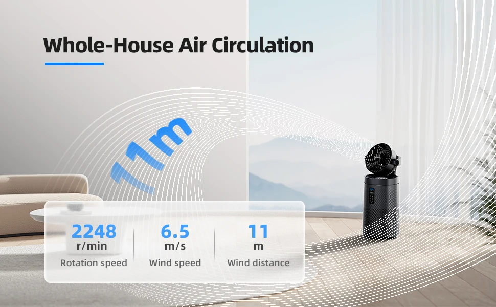Custom Carbon Air Purifier with WiFi Remote Control Pet-Friendly Air Circulation