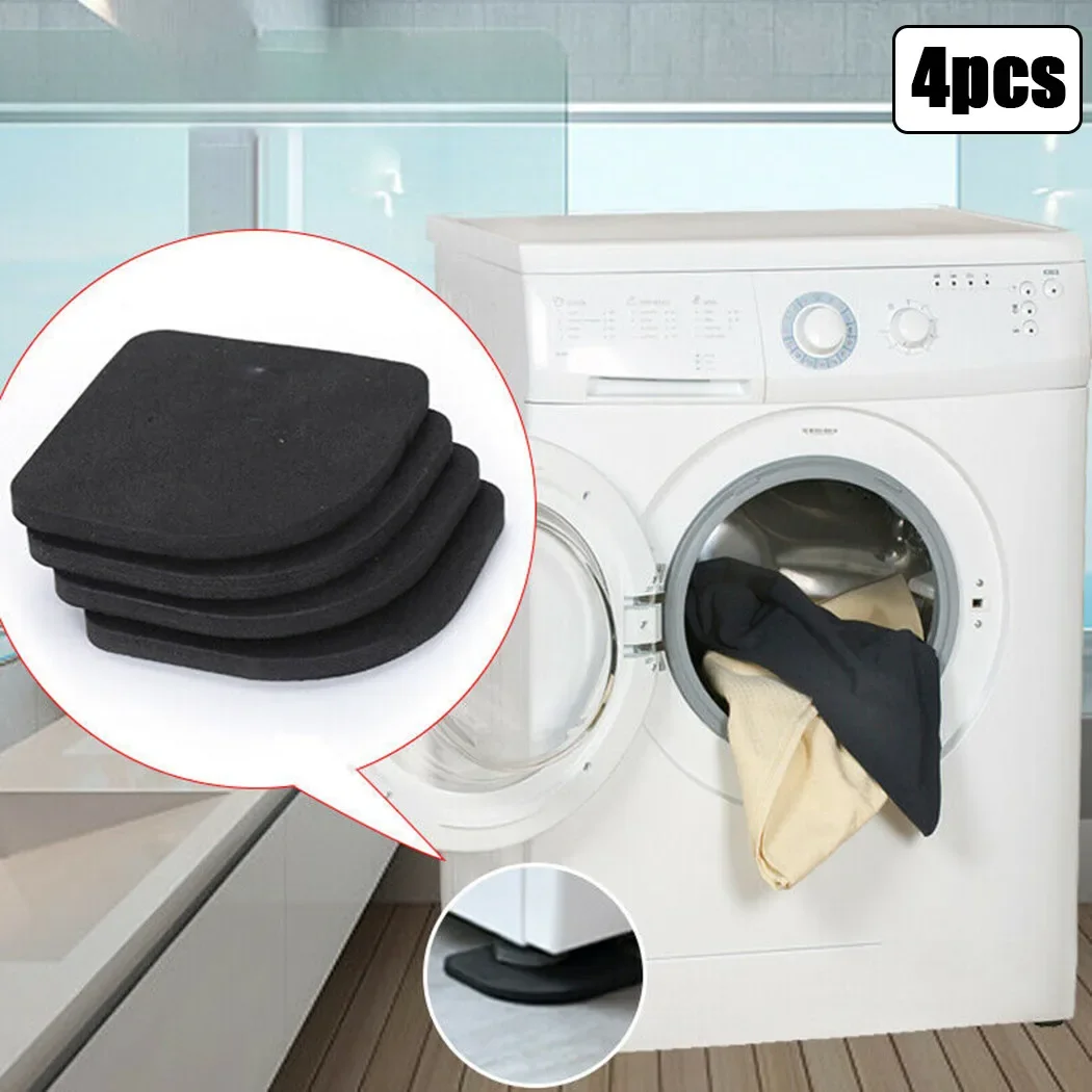 4PCS Washing Machine Shock Mute Pads Slip Stop Silent Refrigerator Furniture Raiser Dampers Stand Non slip Anti Vibration Mat washing machine pads anti vibration pads