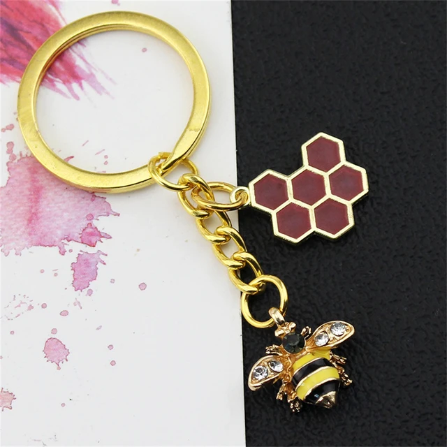 Porte-Clé en Forme de Cœur et de Fleur pour Homme et Femme, Mignon, Abeille,  Nid d'Abeille, Pendentif, Cadeau de Vacances, Accessoires de Sac à Main,  Bijoux - AliExpress