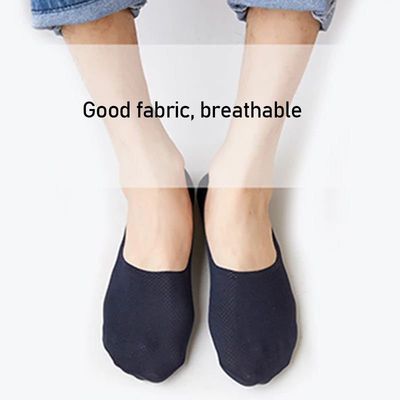 3 Pairs/Lot Men's Summer Invisible Boat Socks Matching Casual Non-slip Shallow Cozy Cotton Low Cut No Show Sock