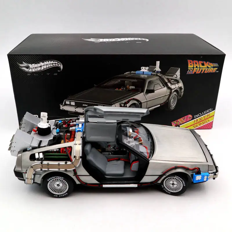 

1/18 Back To The Future Time Machine Fly Diecast Car Model Gift