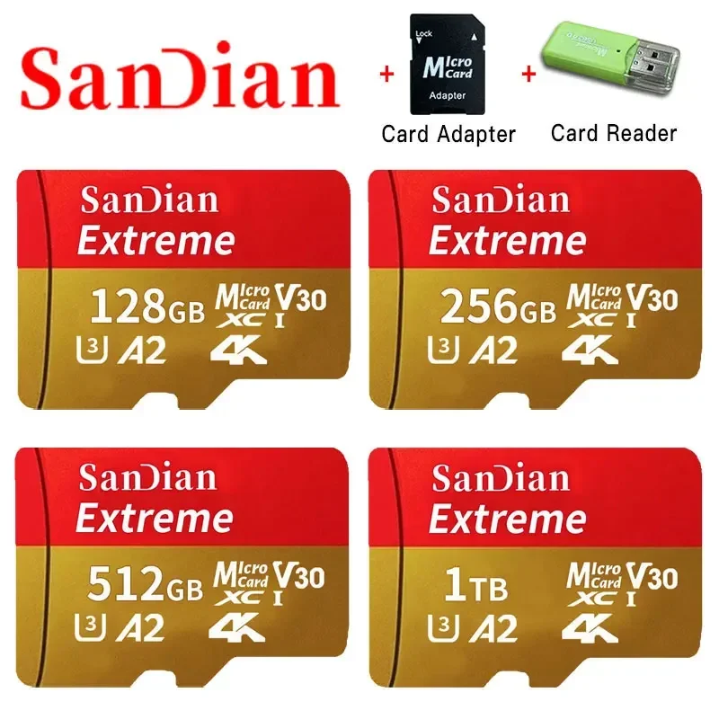 

100% Original 1TB Micro Card Class 10 TF SD Card 256GB 512GB 128GB Up to 30MB/s Memory Card for Phone Tablet Flash Cards