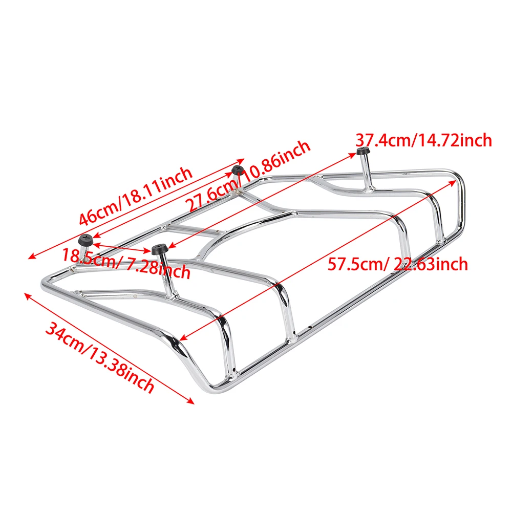 Chrome Motorcycle Rear Luggage Rack Tour Trunk Rack for 2010-2018 Can-Am Spyder RT SM6