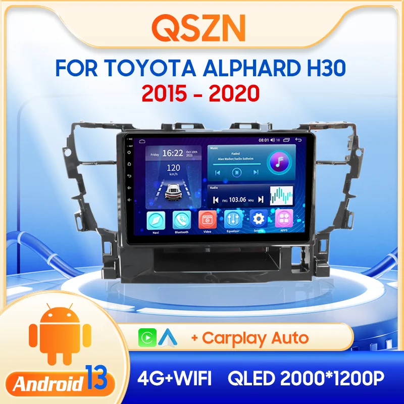 

QSZN для Toyota Alphard H30 2015-2020 Автомобильный мультимедийный видеоплеер 2din Android автомобильный радиоприемник GPS навигация 4G Carplay головное устройство