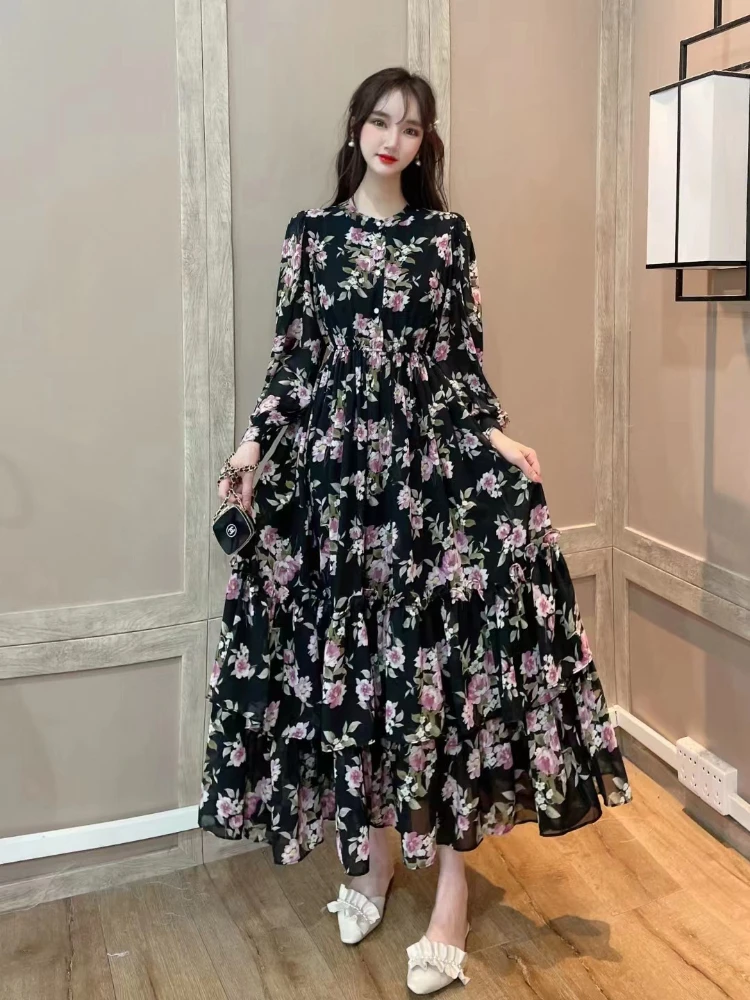 ワンピース Floral Print Random Pleated Dress Fubail / Floral Print Random Pleated Dress