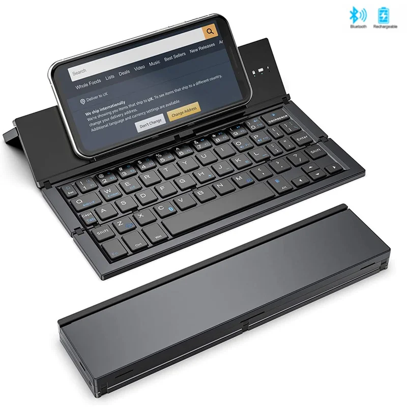 Bow-teclado Dobrável sem Fio Recarregável Bluetooth Tamanho de Bolso Telefone Ipad